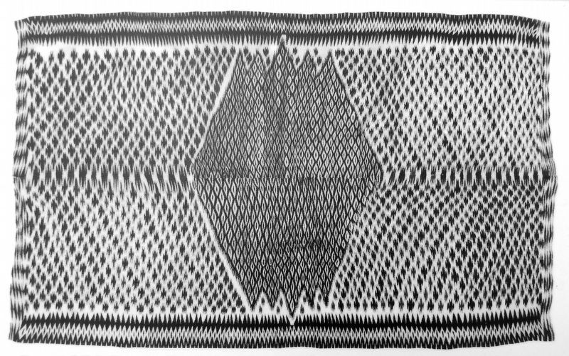 Marker detail: Pre-1850 Frazada-style blanket was an important trade item image. Click for full size.