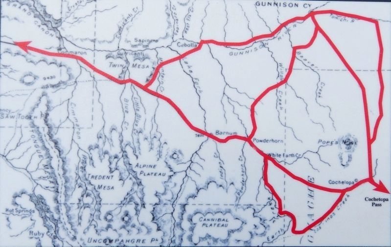 Marker detail: Various routes of the Old Spanish Trail between 1830 and 1850 image. Click for full size.