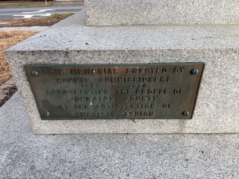 Dedication plaque on the side of the base of the memorial. Click for full size. Dedication plaque on the side of the base of the memorial image. Click for full size.