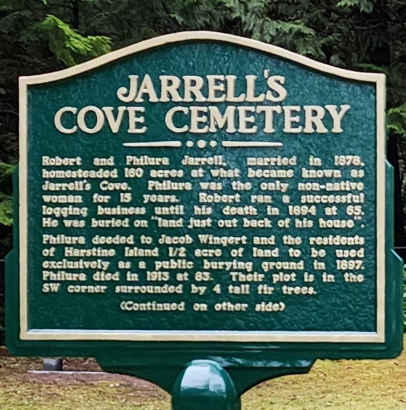 Jarrell's Cove Cemetery Marker. Click for full size. Jarrell's Cove Cemetery Marker image. Click for full size.