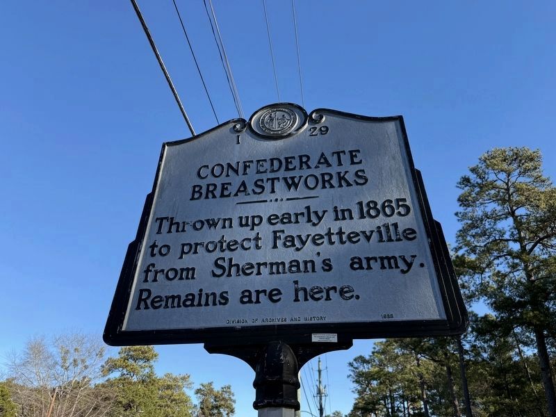 Confederate Breastworks Marker. Click for full size. Confederate Breastworks Marker image. Click for full size.