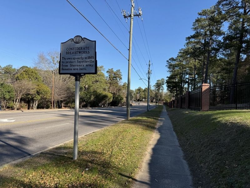 Confederate Breastworks Marker. Click for full size. Confederate Breastworks Marker image. Click for full size.