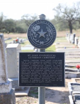 St. John Evangelical Lutheran Cemetery Marker image. Click for full size.
