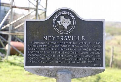 Meyersville Marker. Click for full size. Meyersville Marker image. Click for full size.
