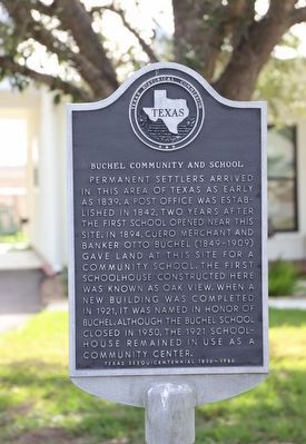 Buchel Community and School Marker. Click for full size. Buchel Community and School Marker image. Click for full size.