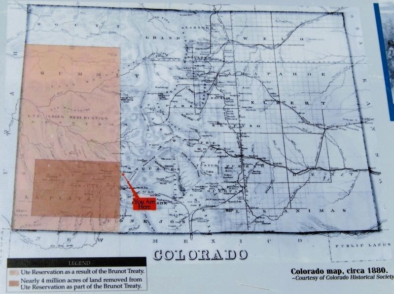 Marker detail: Colorado map, circa 1880. Click for full size. Marker detail: Colorado map, circa 1880 image. Click for full size.