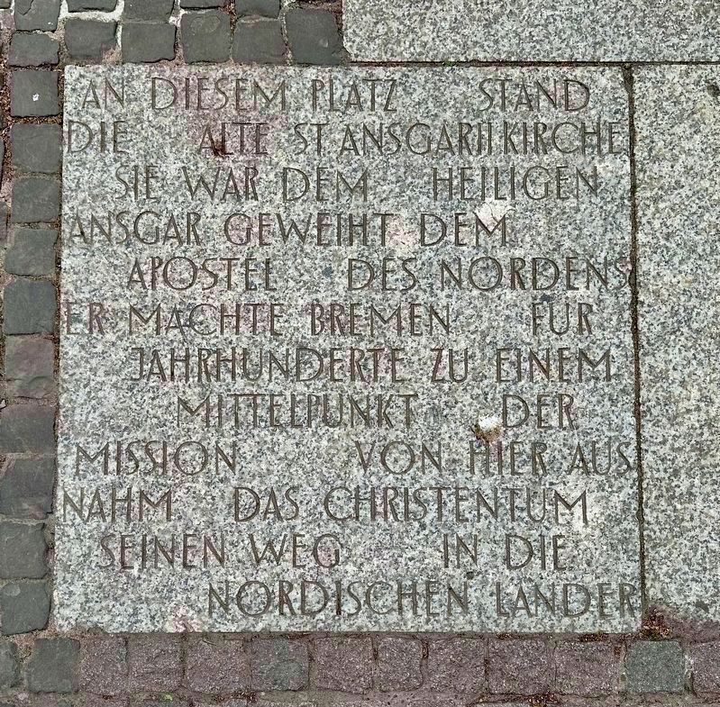 St. Ansgarii Kirche / St. Ansgarii Church Marker - panel one image. Click for full size.