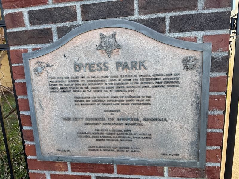 Dyess Park Marker. Click for full size. Dyess Park Marker image. Click for full size.
