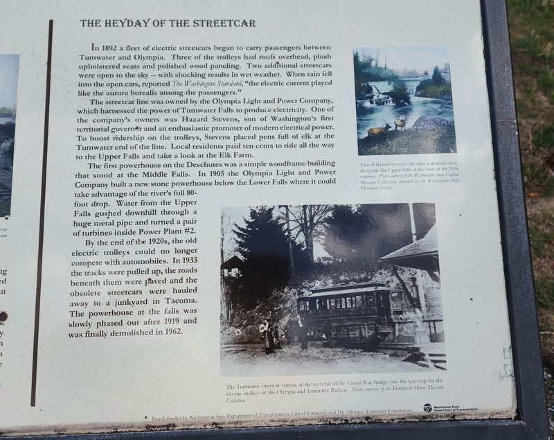 The heyday of the streetcar side of marker image. Click for full size.