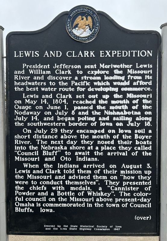 Lewis and Clark Expedition side of marker image. Click for full size.