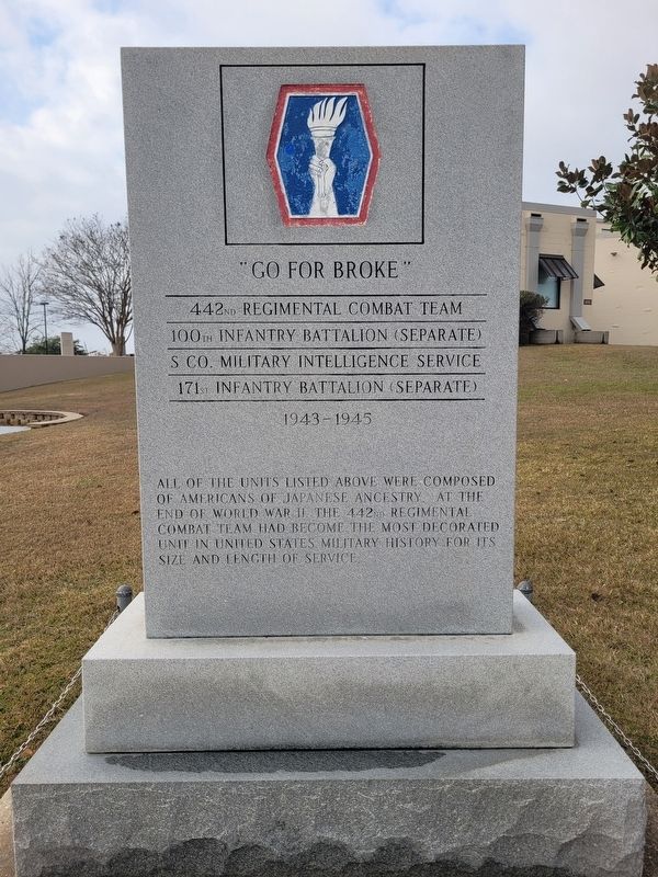 "Go for Broke" Marker. Click for full size. "Go for Broke" Marker image. Click for full size.
