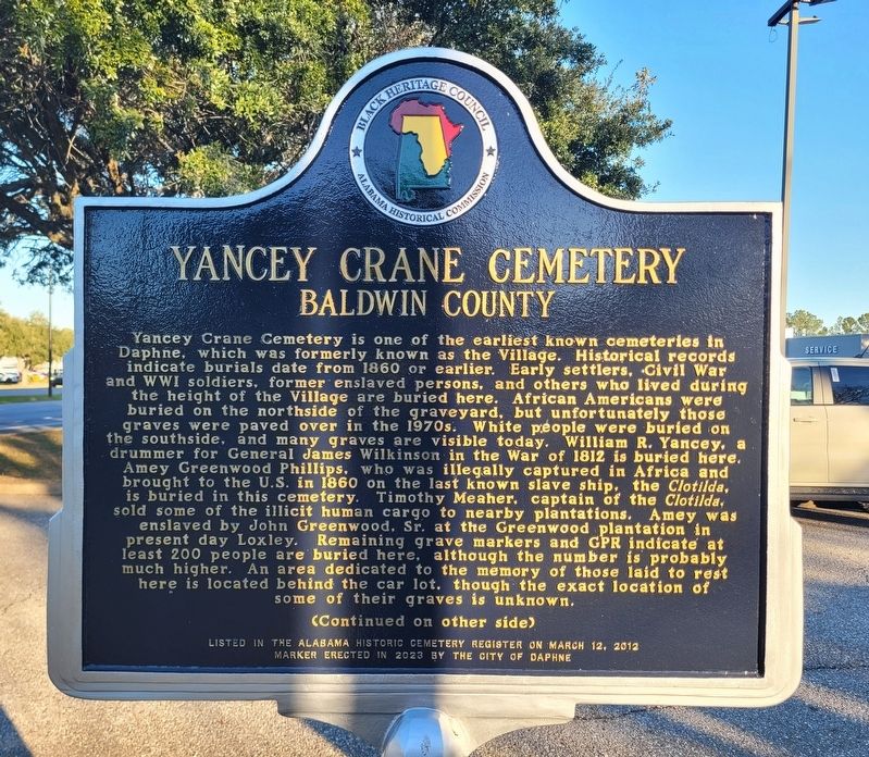 Yancey Crane Cemetery Marker image. Click for full size.