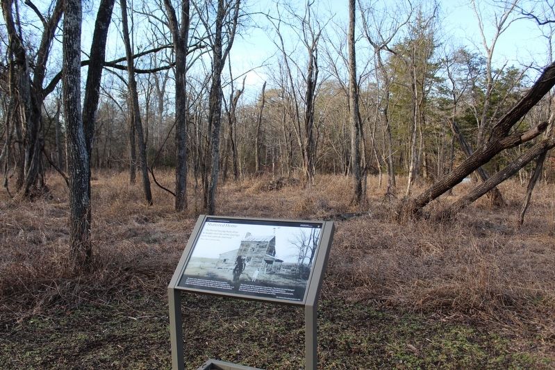 Shattered Home Marker & Coleman House Chimney Ruins image. Click for full size.