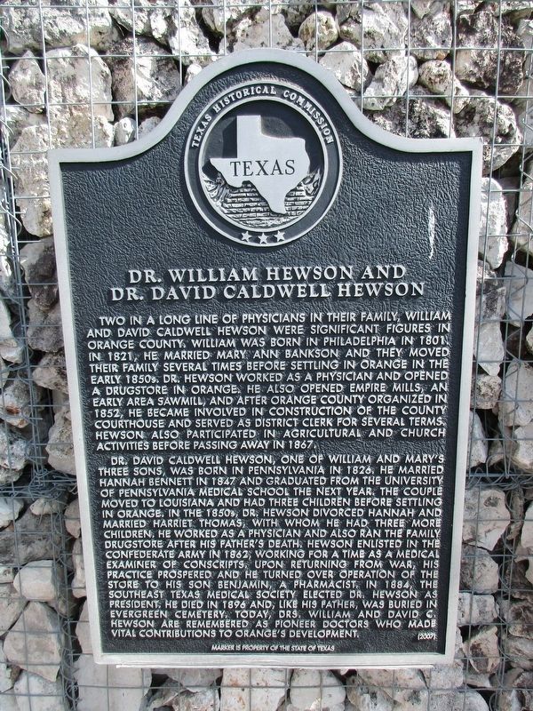 Dr. William Hewson and Dr. David Caldwell Hewson Marker image. Click for full size.