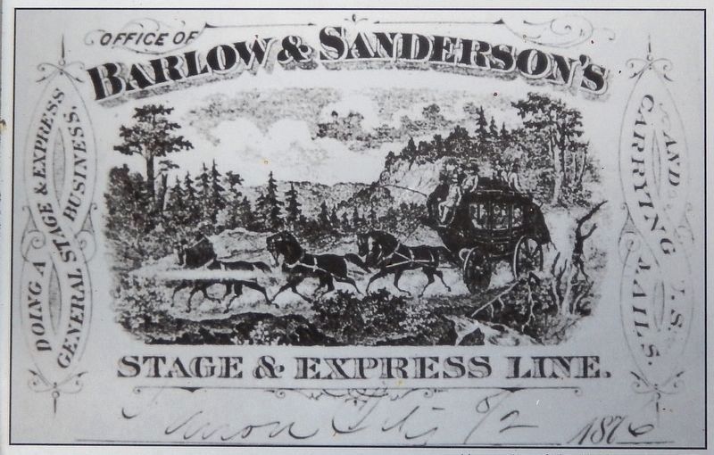 Marker detail: Barlow & Sanderson's Stage Line image. Click for full size.