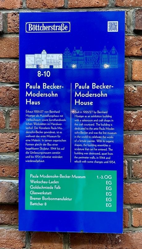Paula Becker-Modersohn Haus / Paula Becker-Modersohn House Marker image. Click for full size.