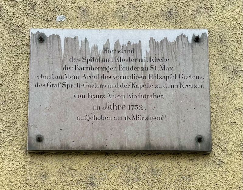 St. Maximilian Hospital and Monastery Marker image. Click for full size.