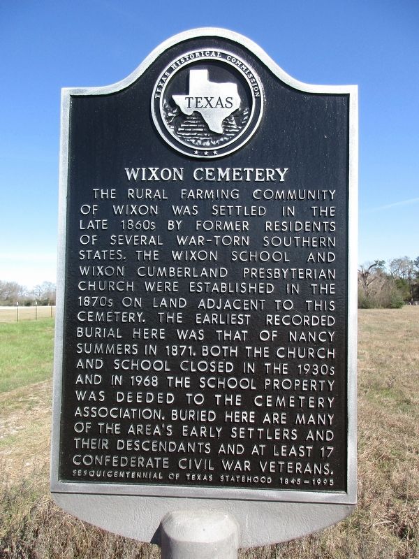 Wixon Cemetery Marker. Click for full size. Wixon Cemetery Marker image. Click for full size.