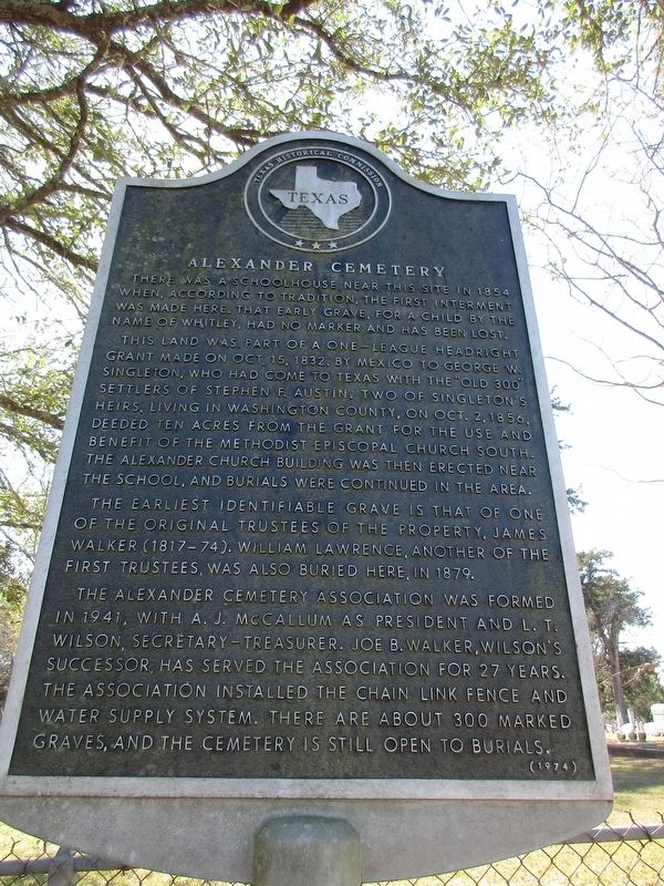 Alexander Cemetery Marker image. Click for full size.