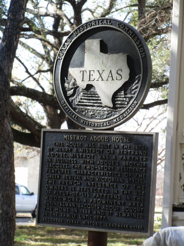 Mistrot-Adoue House Marker image. Click for full size.