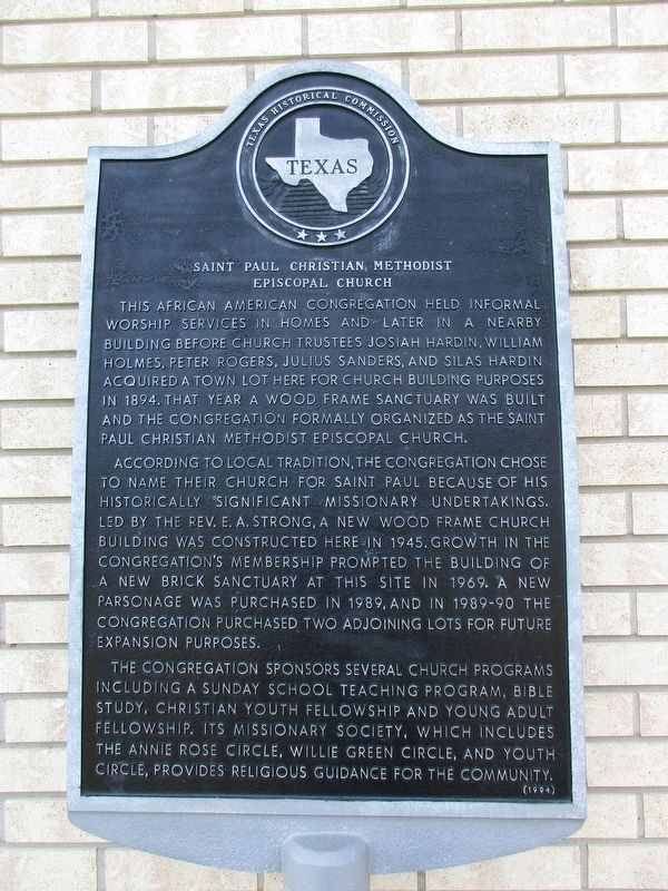 Saint Paul Christian Methodist Episcopal Church Marker. Click for full size. Saint Paul Christian Methodist Episcopal Church Marker image. Click for full size.