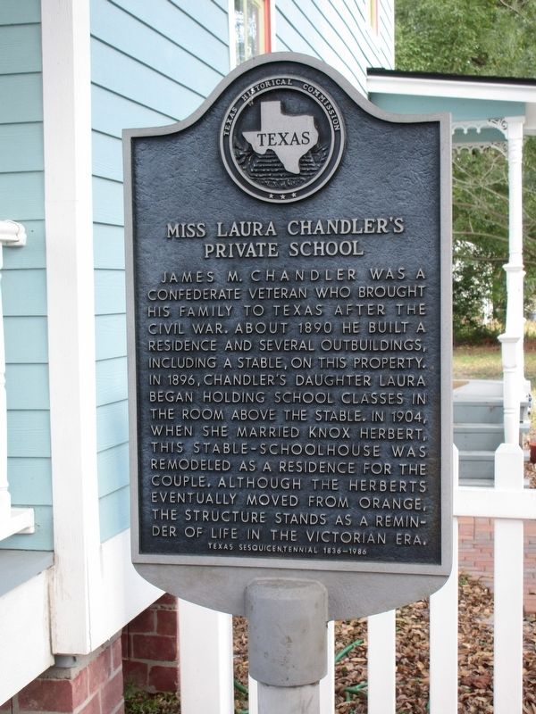 Miss Laura Chandler's Private School Marker. Click for full size. Miss Laura Chandler's Private School Marker image. Click for full size.
