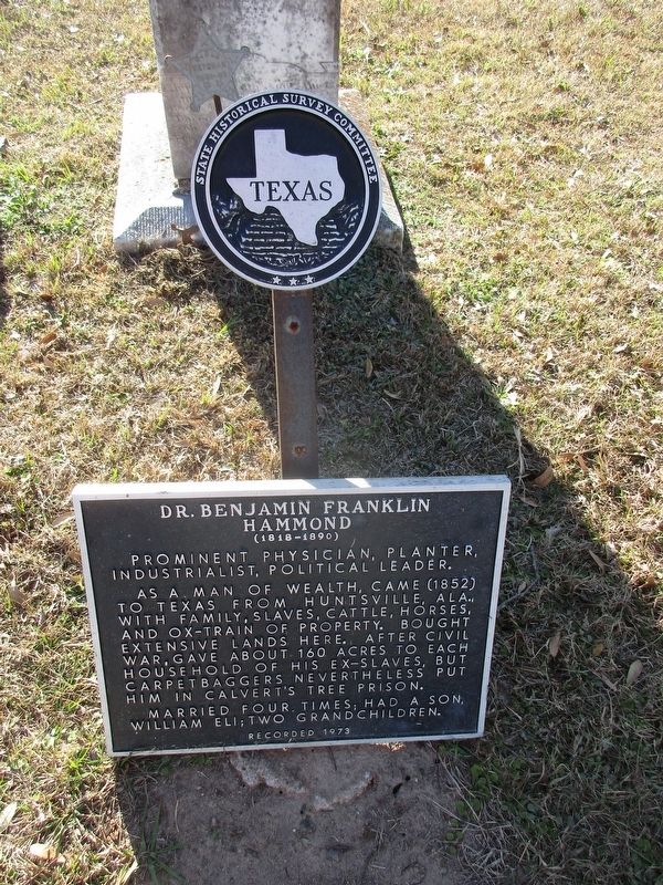 Dr. Benjamin F. Hammond Marker image. Click for full size.