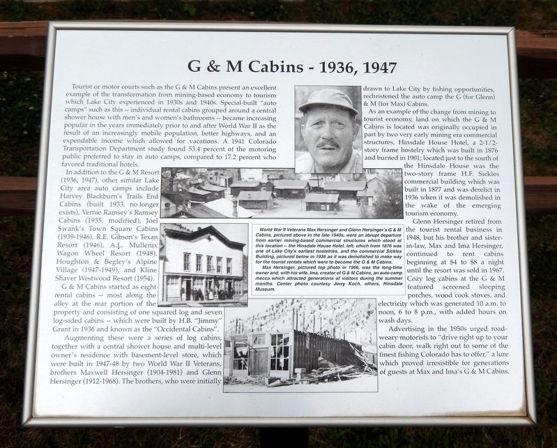 G & M Cabins � 1936, 1947 Marker image. Click for full size.