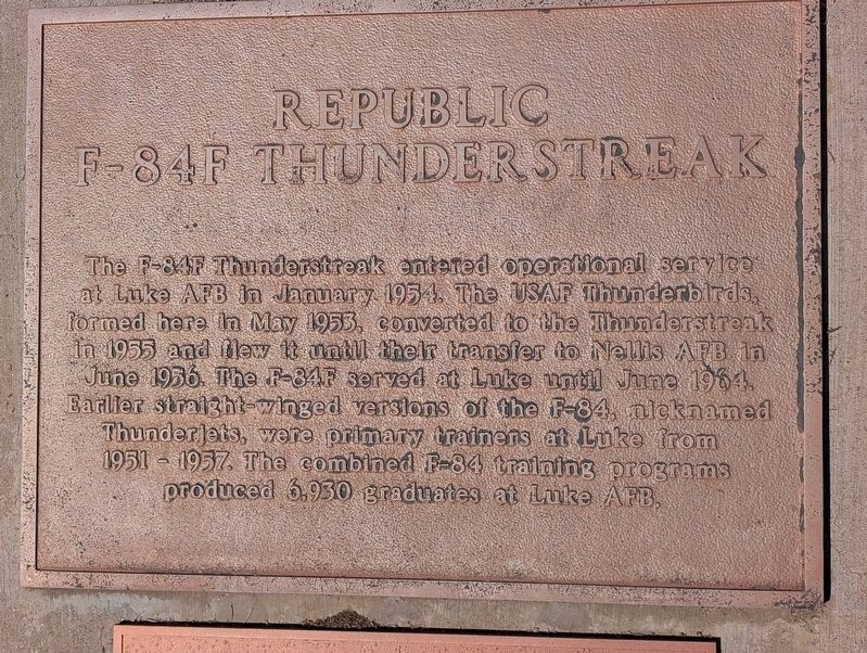 Republic F-84F Thunderstreak Marker image. Click for full size.