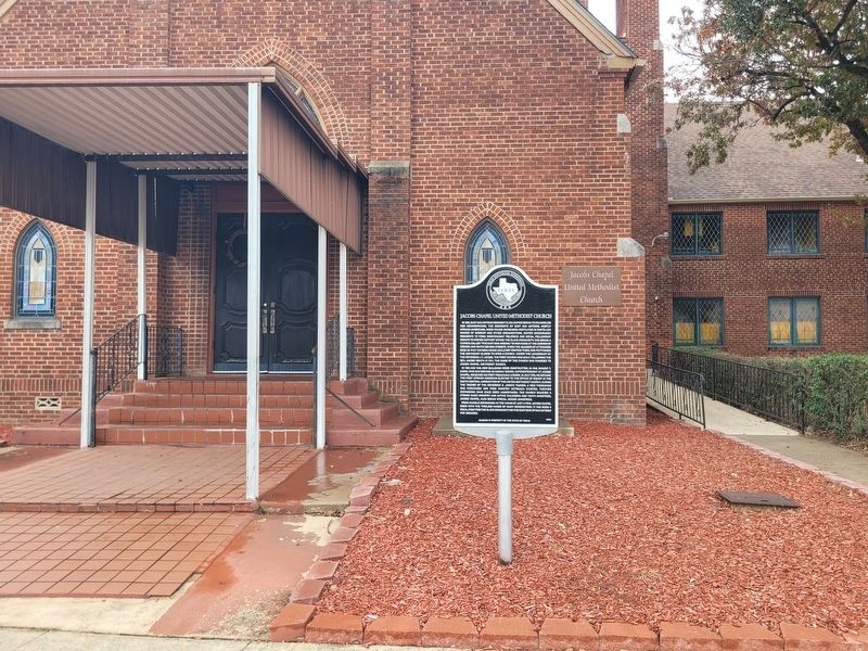 Jacobs Chapel United Methodist Church and Marker image. Click for full size.