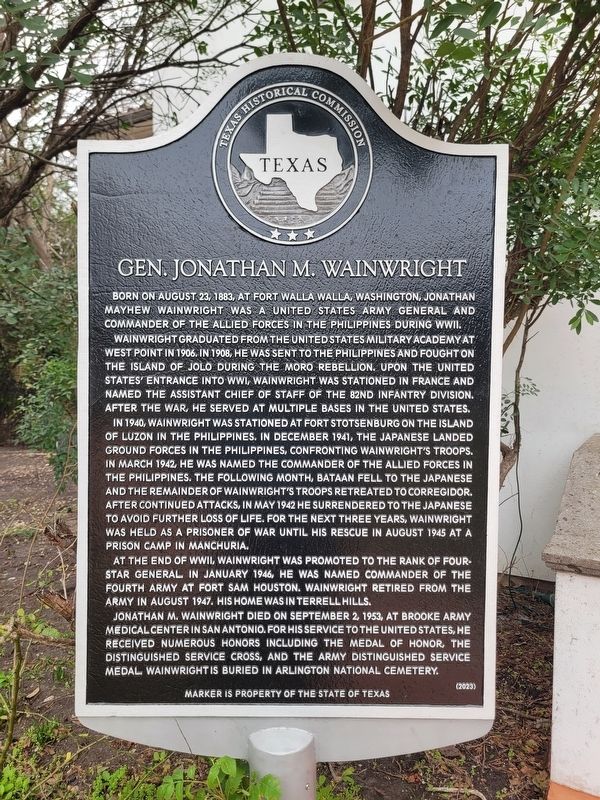Gen. Jonathan M. Wainwright Marker. Click for full size. Gen. Jonathan M. Wainwright Marker image. Click for full size.