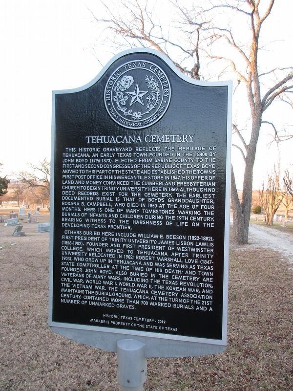 Tehuacana Cemetery Marker image. Click for full size.