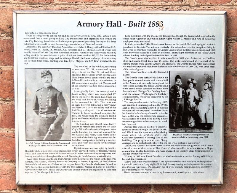 Armory Hall � Built 1883 Marker image. Click for full size.