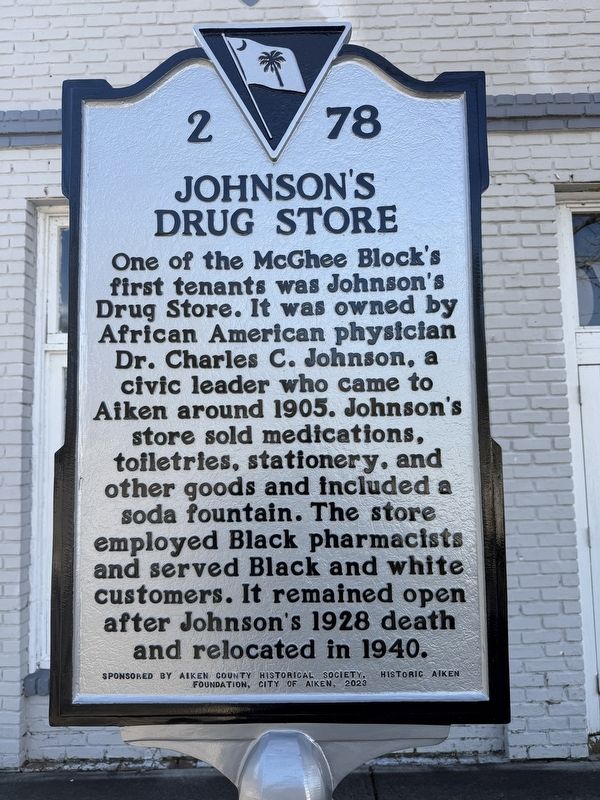 Johnson's Drug Store side of the marker image. Click for full size.