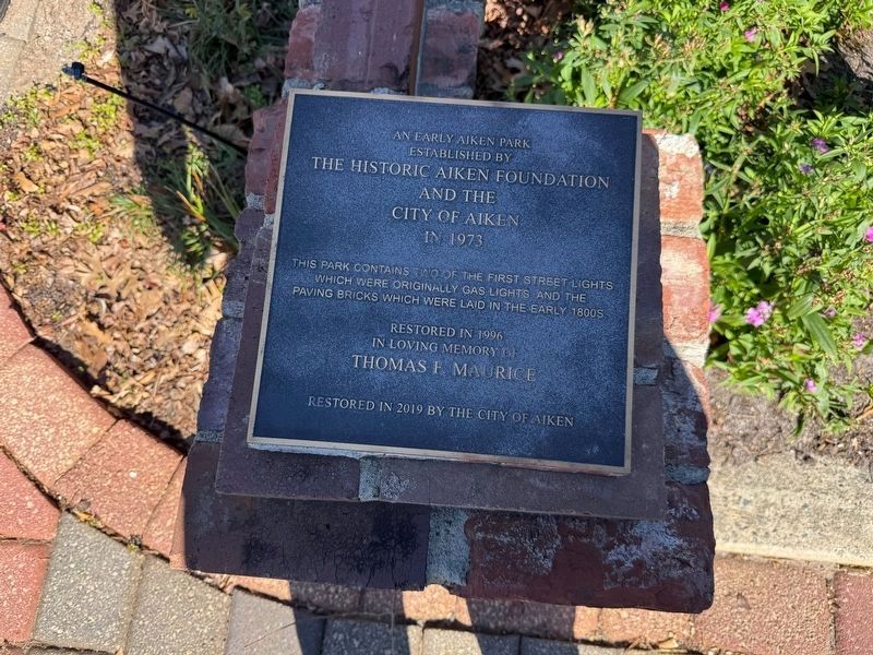 An Early Aiken Park Marker image. Click for full size.