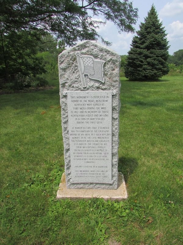 Kentucky Memorial at Fort Meigs Marker image. Click for full size.