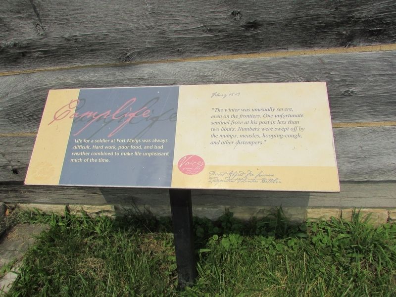Camp Life Marker. Click for full size. Camp Life Marker image. Click for full size.