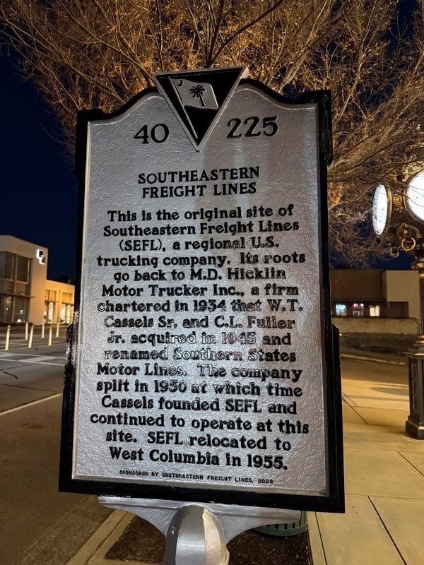 Southeastern Freight Lines side of the marker image. Click for full size.