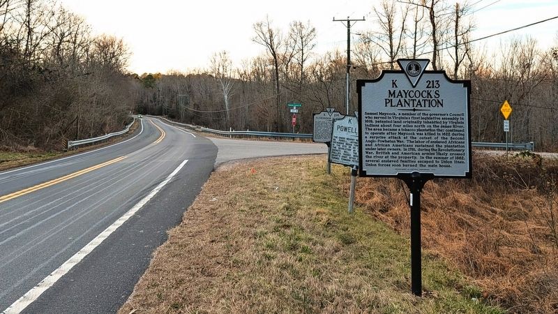 Maycock's Plantation Marker (facing west) image. Click for full size.