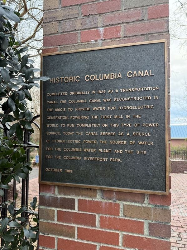 Historic Columbia Canal Marker. Click for full size. Historic Columbia Canal Marker image. Click for full size.