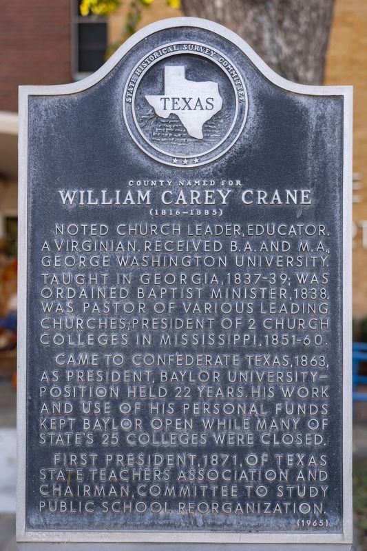 William Carey Crane Marker. Click for full size. William Carey Crane Marker image. Click for full size.