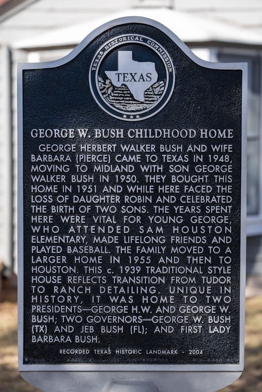 George W. Bush Childhood Home Marker. Click for full size. George W. Bush Childhood Home Marker image. Click for full size.