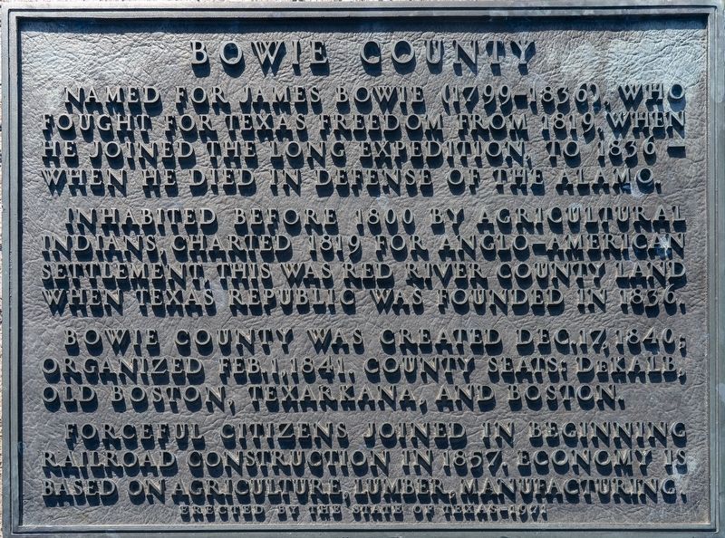 Bowie County Marker. Click for full size. Bowie County Marker image. Click for full size.