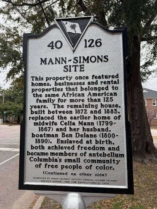 Mann-Simons Site Marker. Click for full size. Mann-Simons Site Marker image. Click for full size.