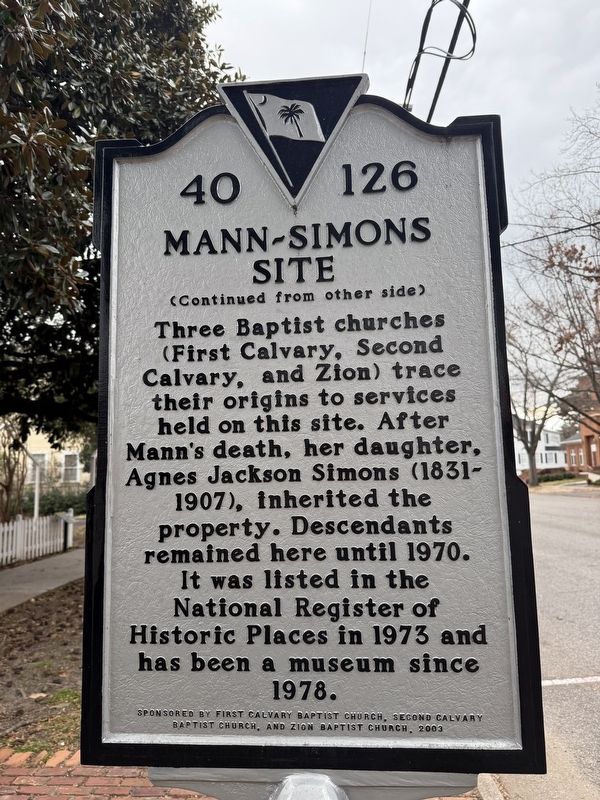 Mann-Simons Site Marker. Click for full size. Mann-Simons Site Marker image. Click for full size.