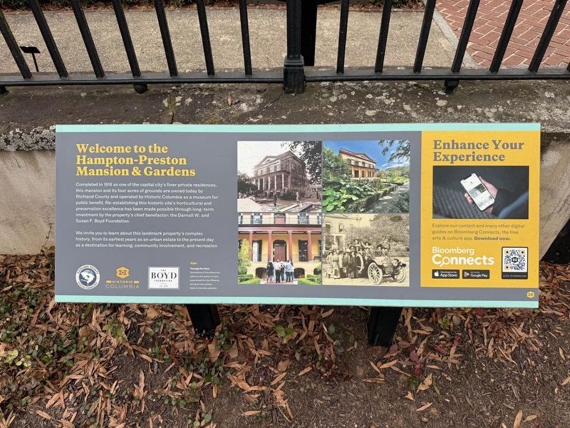 Welcome to the Hampton-Preston Mansion & Gardens Marker image. Click for full size.