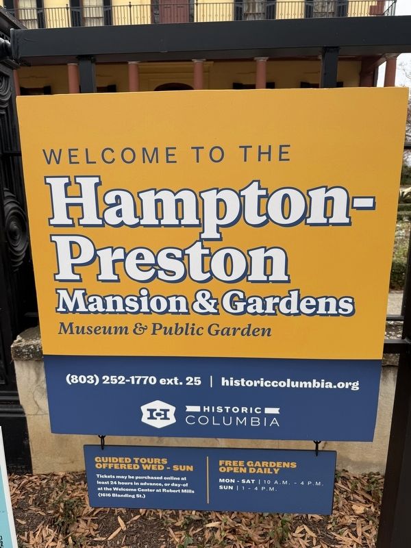 Signage for the Hampton-Preston Mansion & Gardens image. Click for full size.