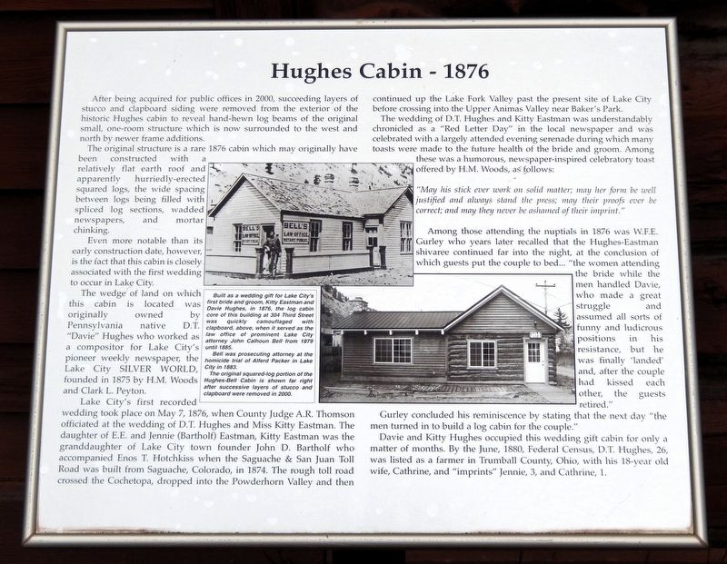 Hughes Cabin � 1876 Marker image. Click for full size.