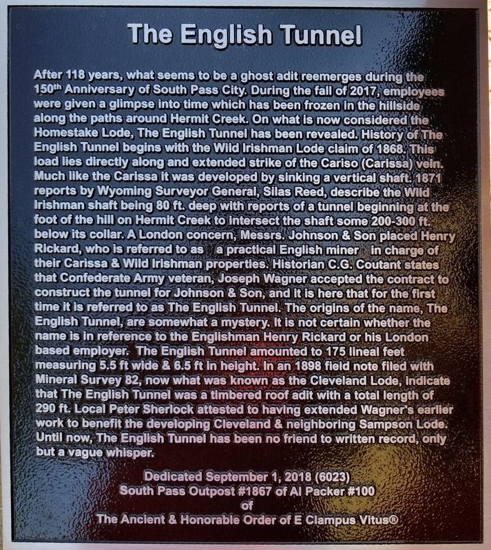 English Tunnel Marker. Click for full size. English Tunnel Marker image. Click for full size.