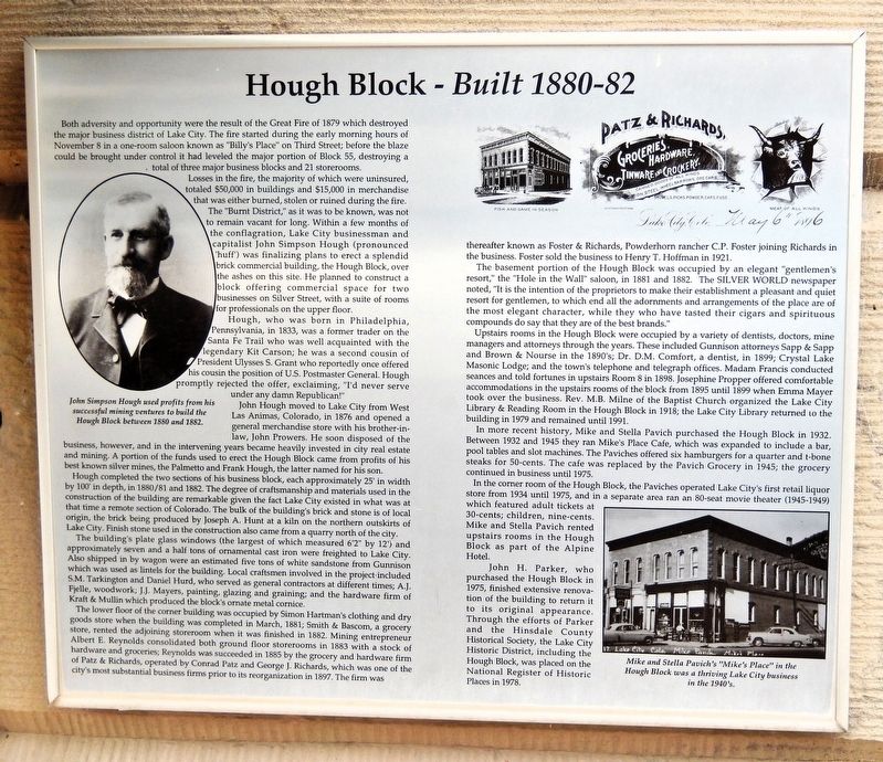 Hough Block � Built 1880-82 Marker image. Click for full size.